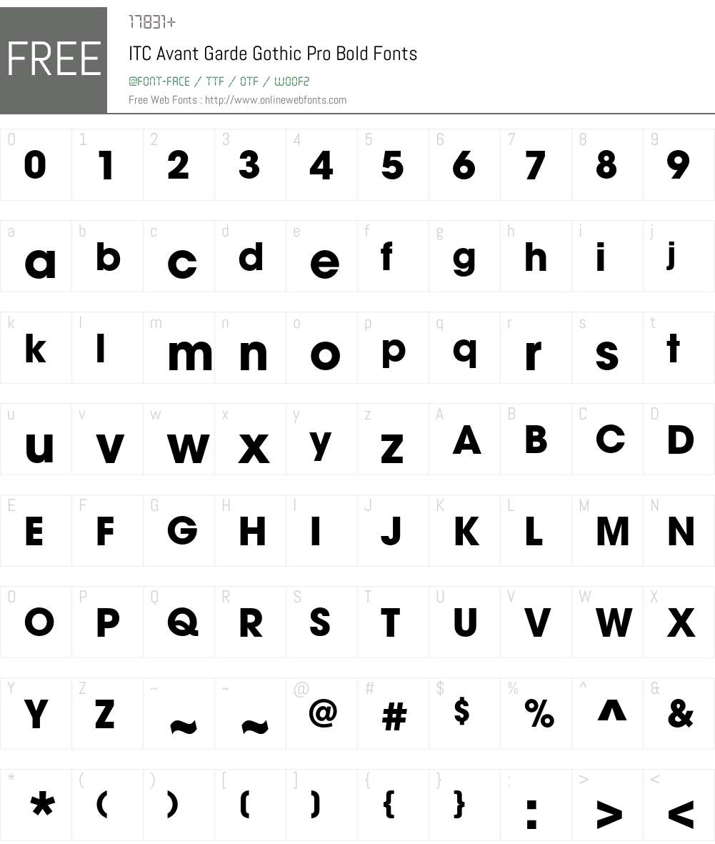 ITC Avant Garde Gothic Pro Font Screenshots