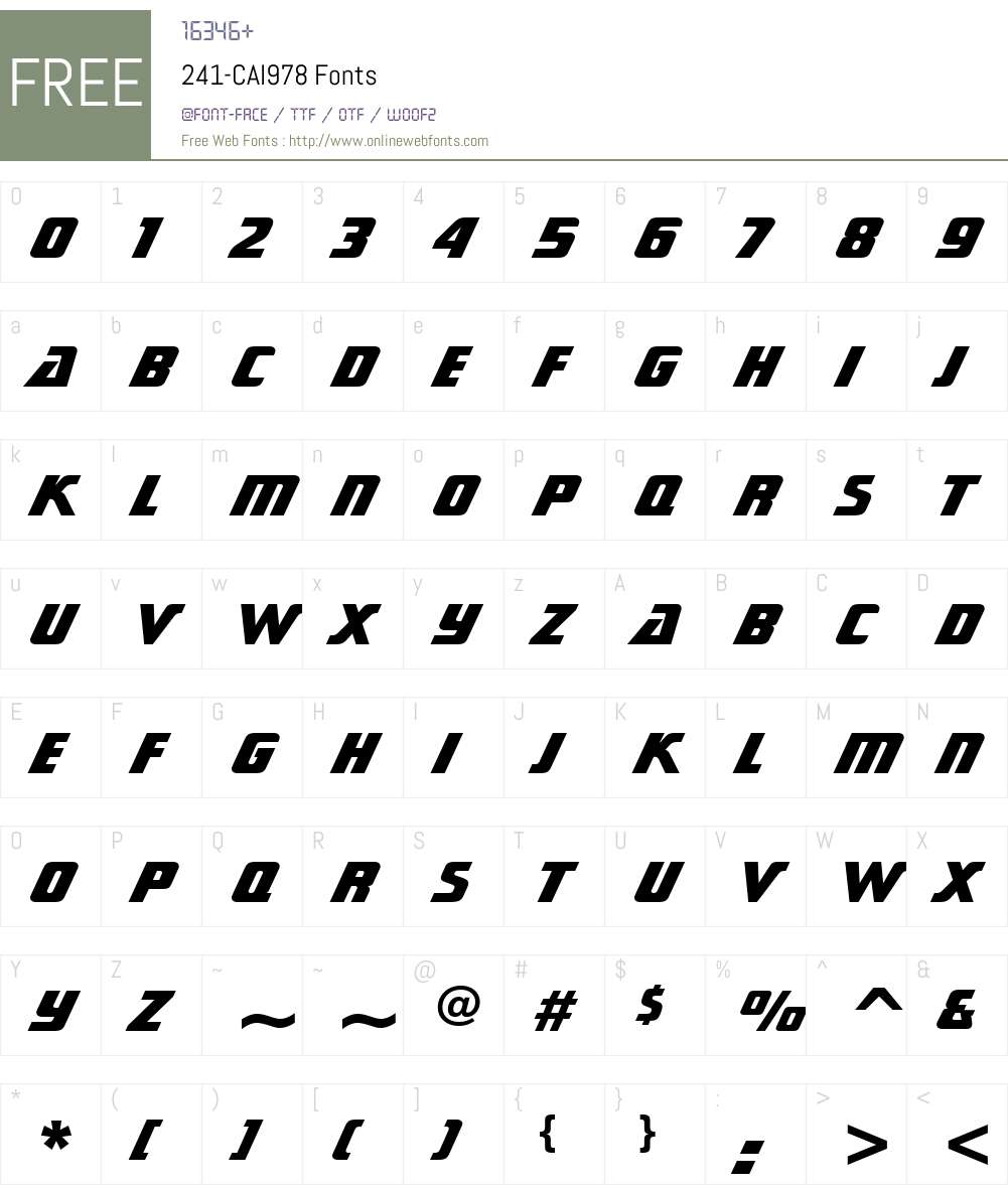 241-CAI978 Font Screenshots