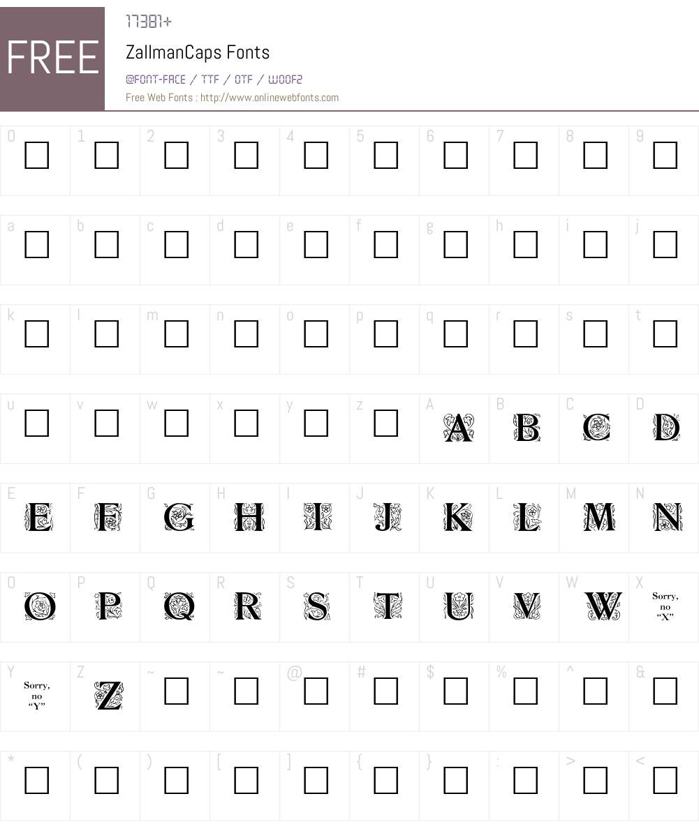 ZallmanCaps Font Screenshots