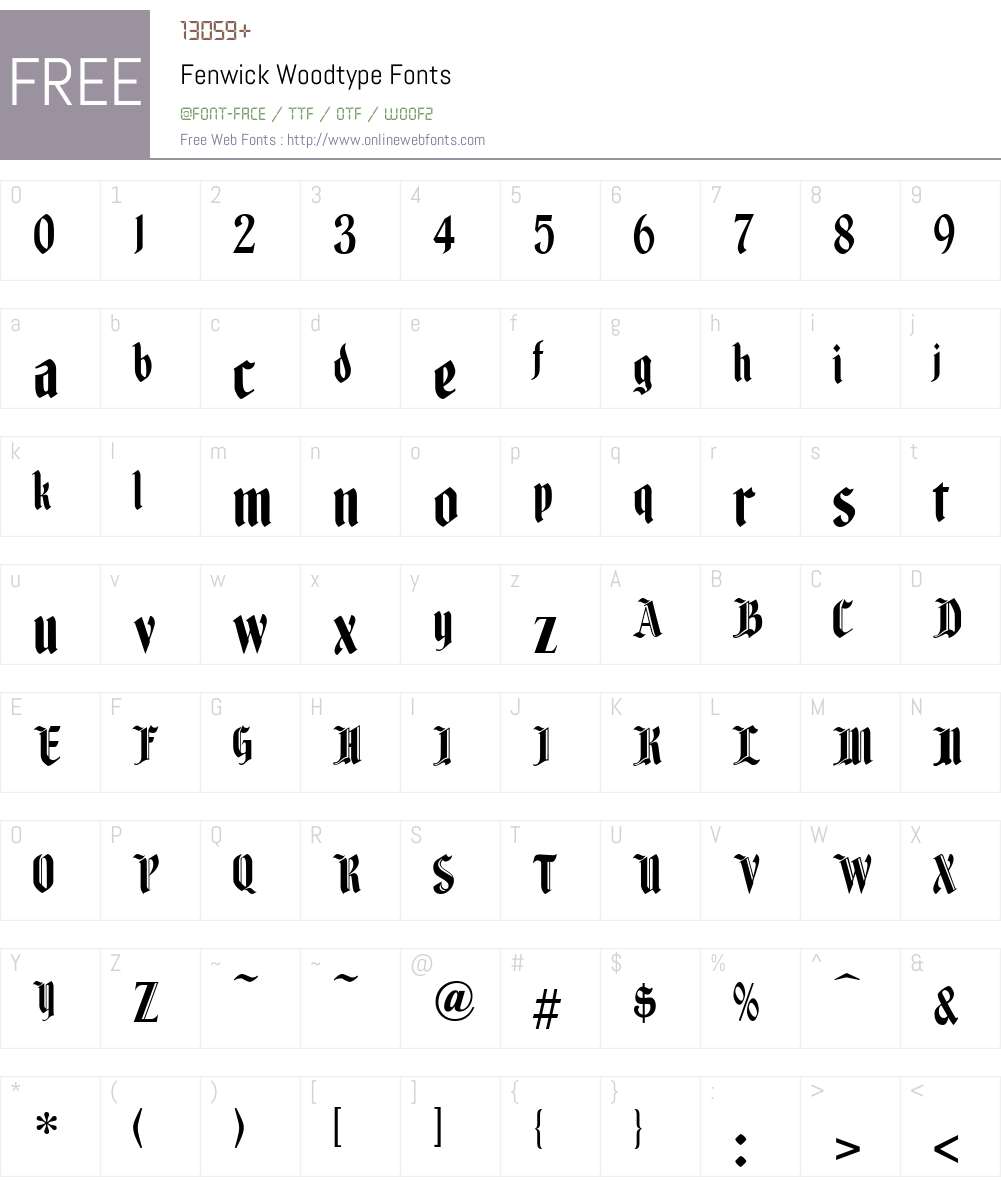 Fenwick Woodtype Font Screenshots