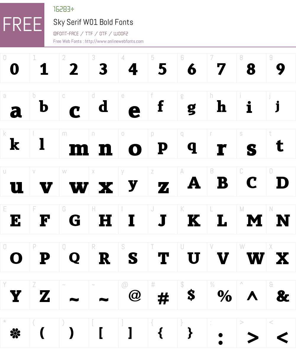 SkySerifW01-Bold Font Screenshots