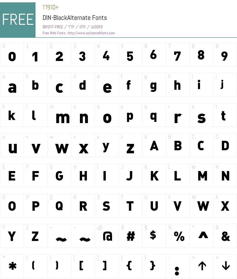 DIN Font Screenshots
