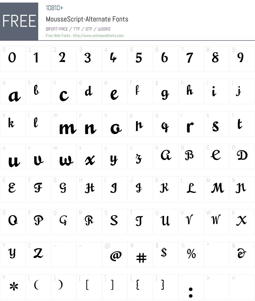 MousseScript Font Screenshots