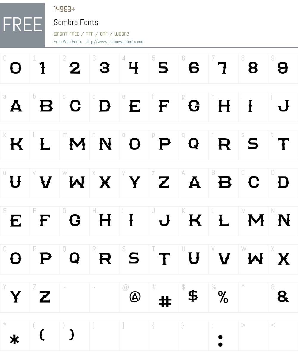 Sombra Font Screenshots