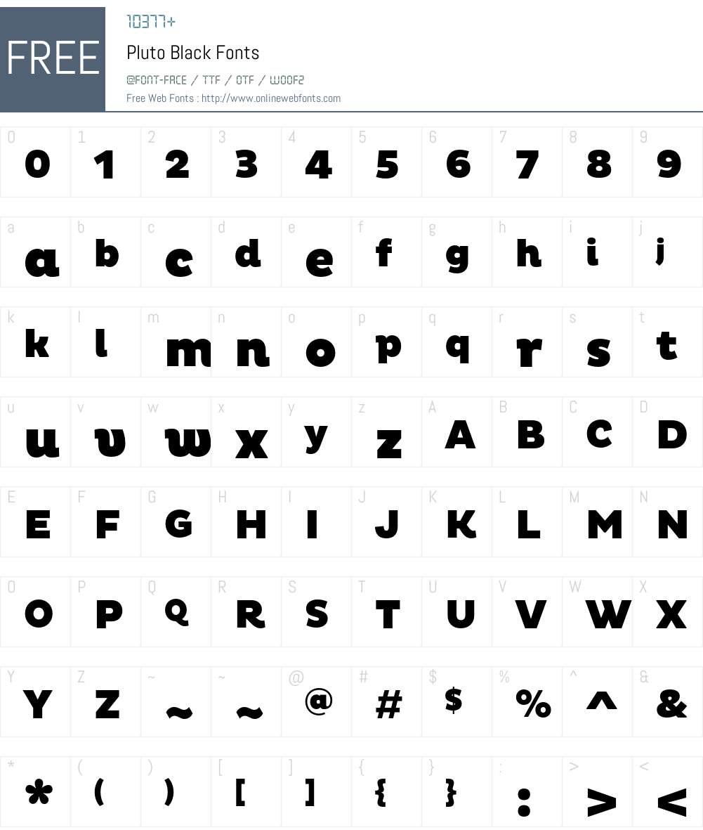 Pluto Font Screenshots