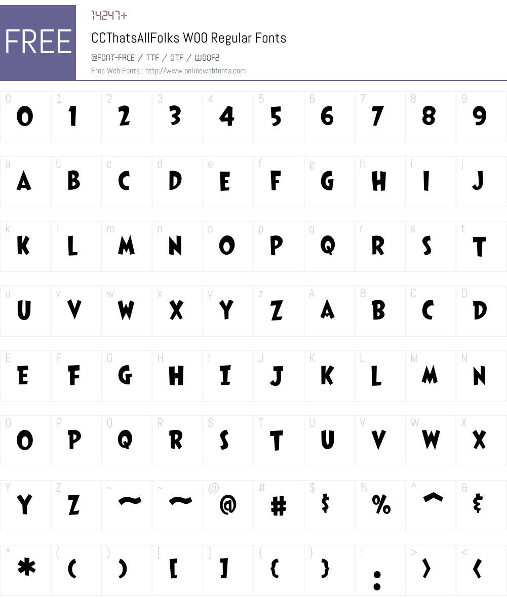 CCThatsAllFolksW00-Regular Font Screenshots