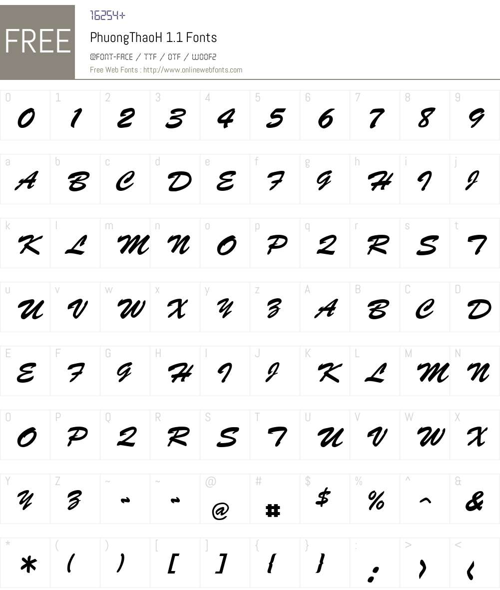 PhuongThaoH 1.1 Font Screenshots