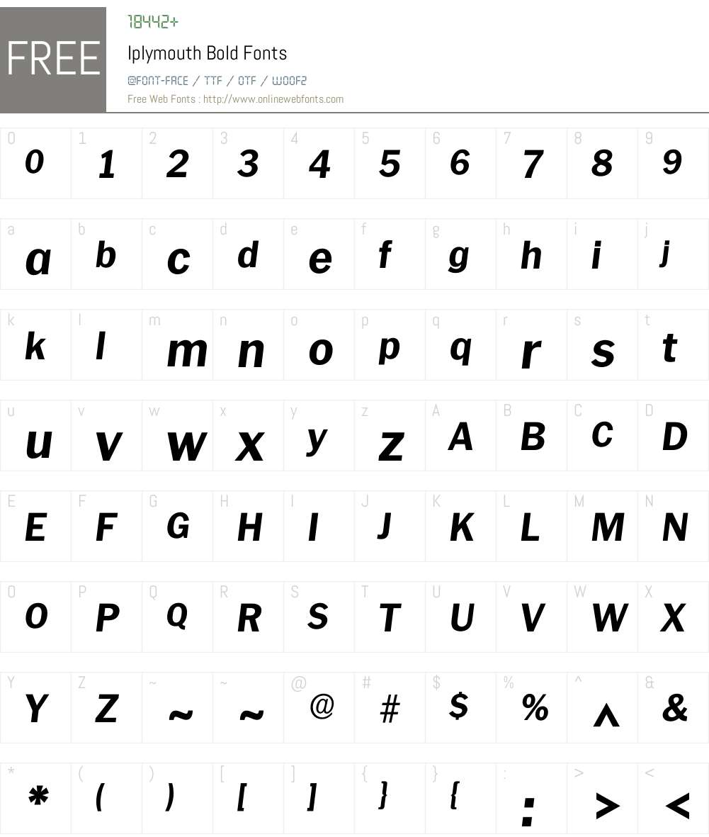 Iplymouth Font Screenshots