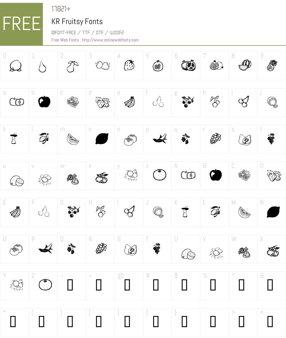 KR Fruitsy Font Screenshots