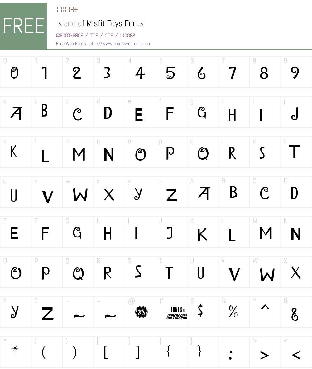 Island of Misfit Toys Font Screenshots