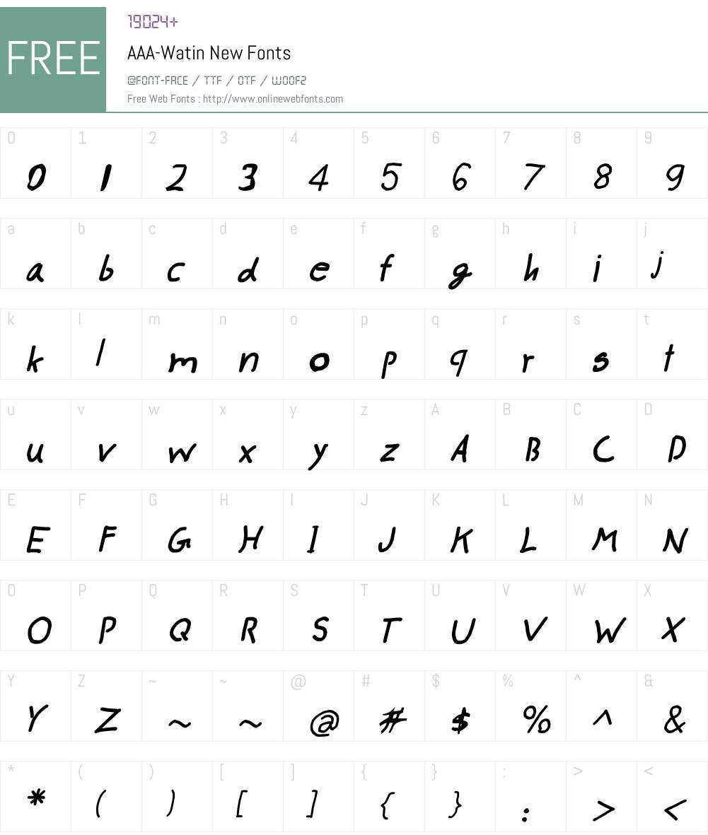 AAA-Watin New Font Screenshots