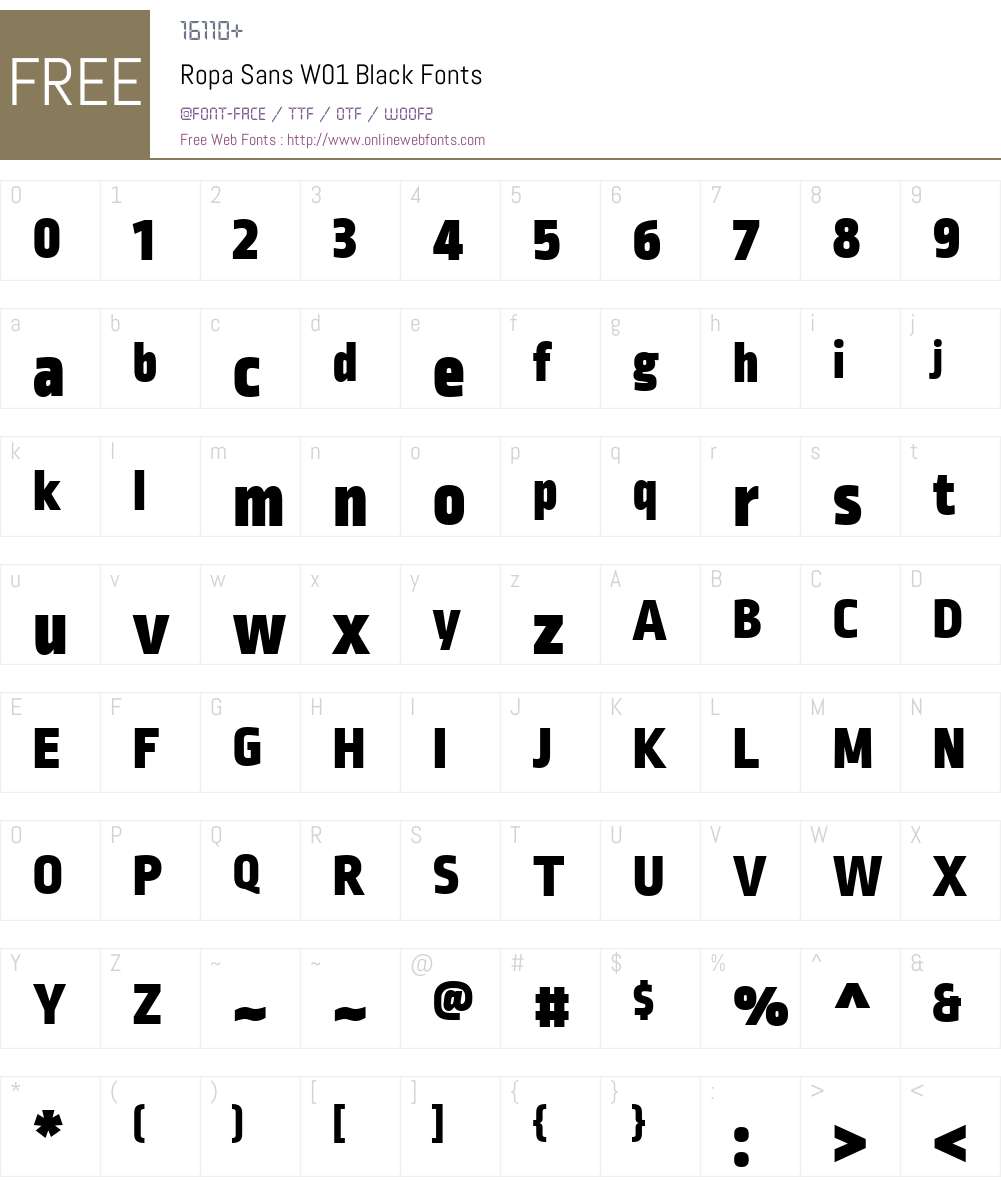 RopaSansW01-Black Font Screenshots