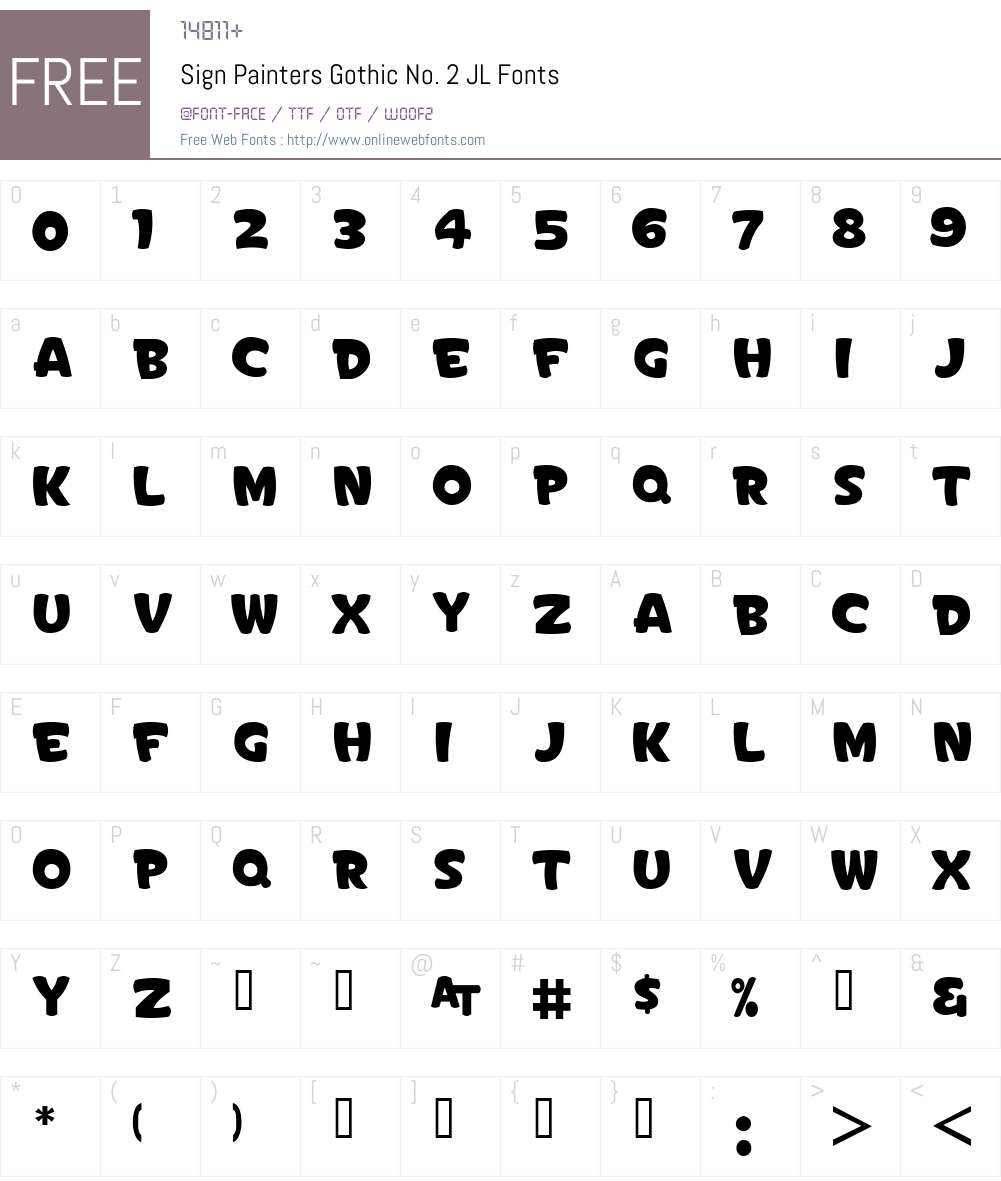 Sign Painters Gothic No. 2 JL Font Screenshots