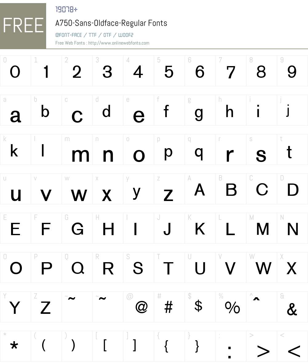 A750-Sans-Oldface Font Screenshots