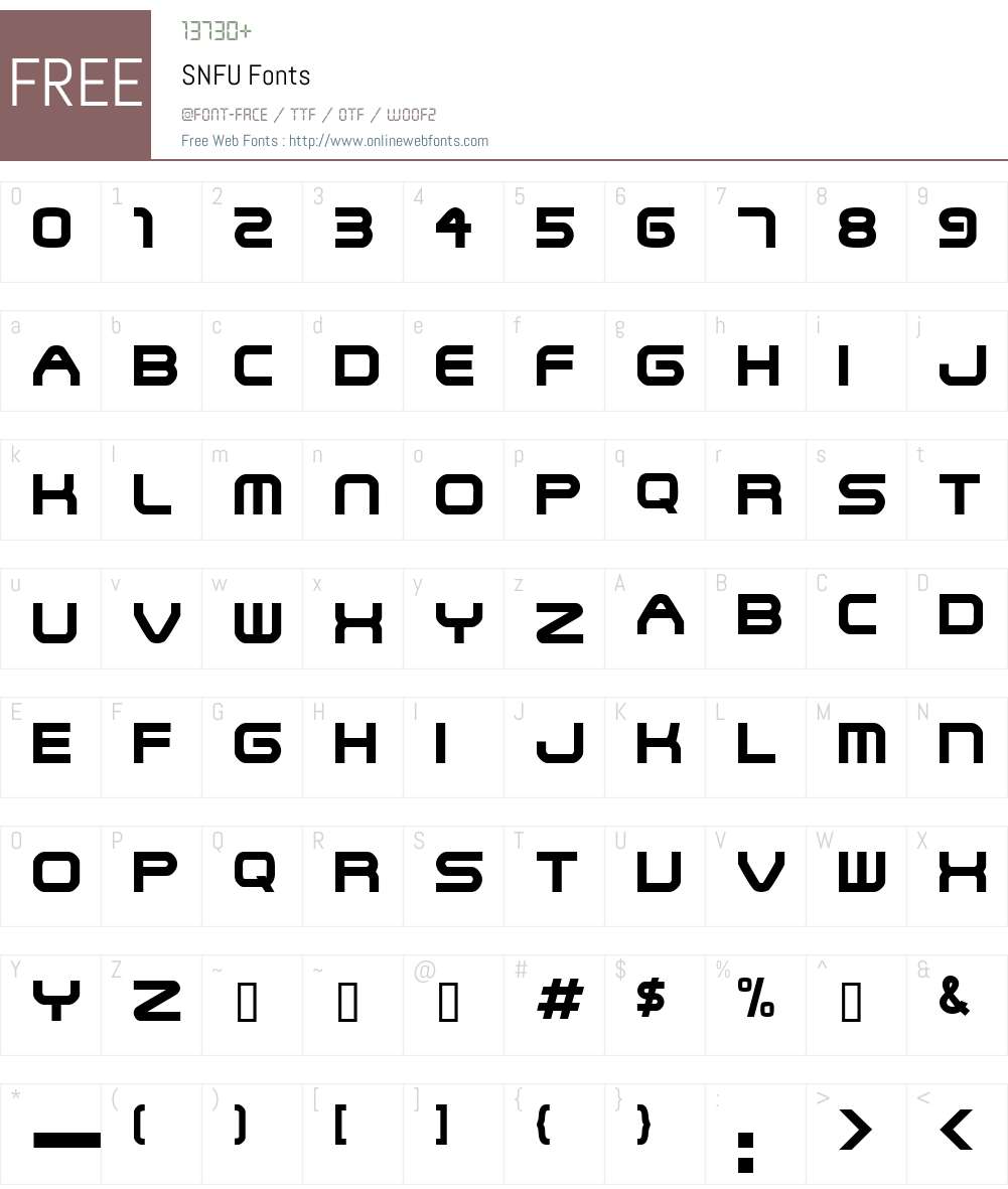 SNFU Font Screenshots