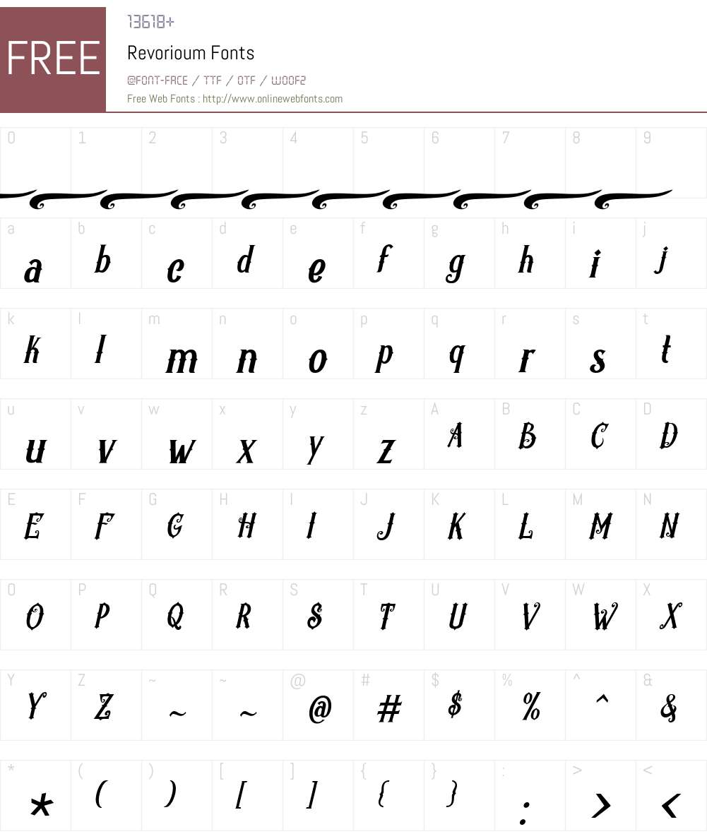 Revorioum Font Screenshots