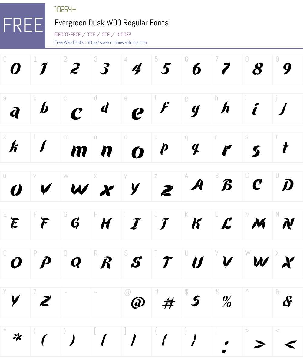 EvergreenDuskW00-Regular Font Screenshots