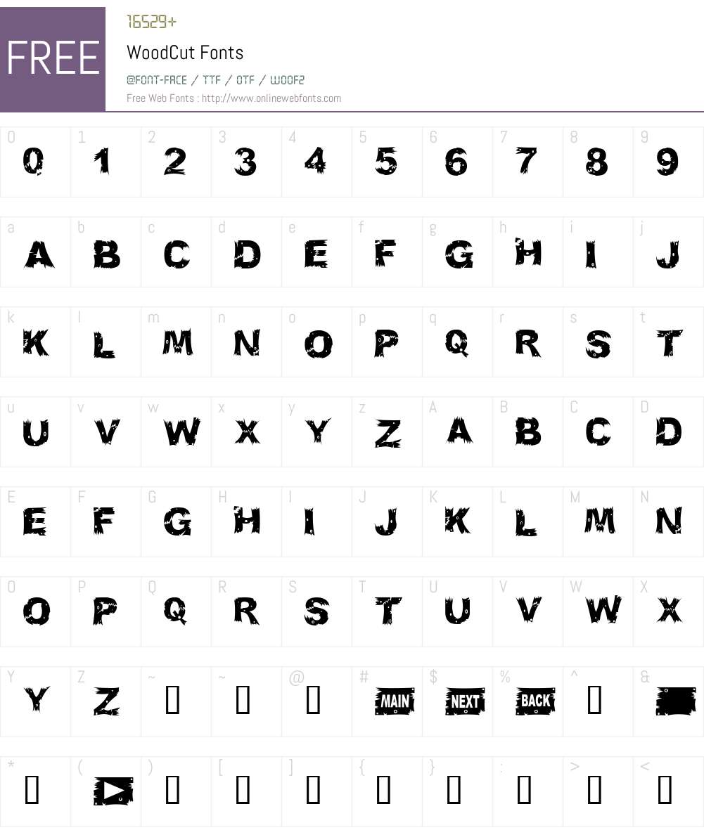 WoodCut Font Screenshots