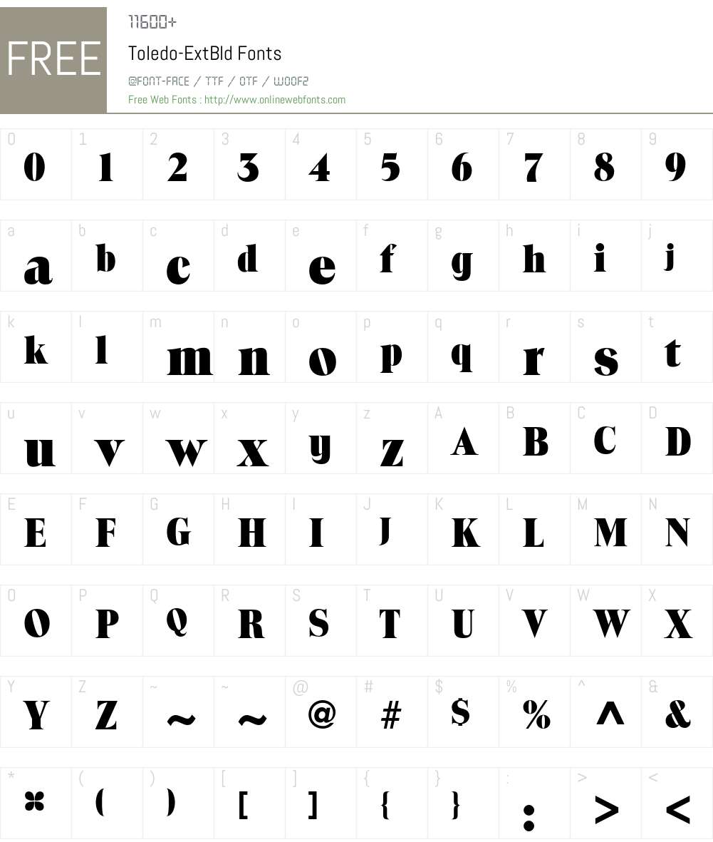 Toledo Font Screenshots