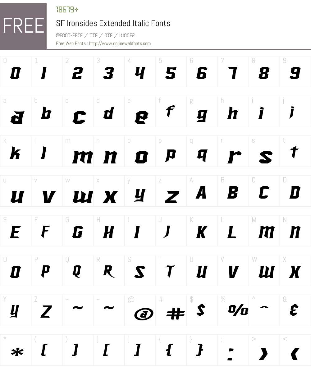 SF Ironsides Extended Font Screenshots
