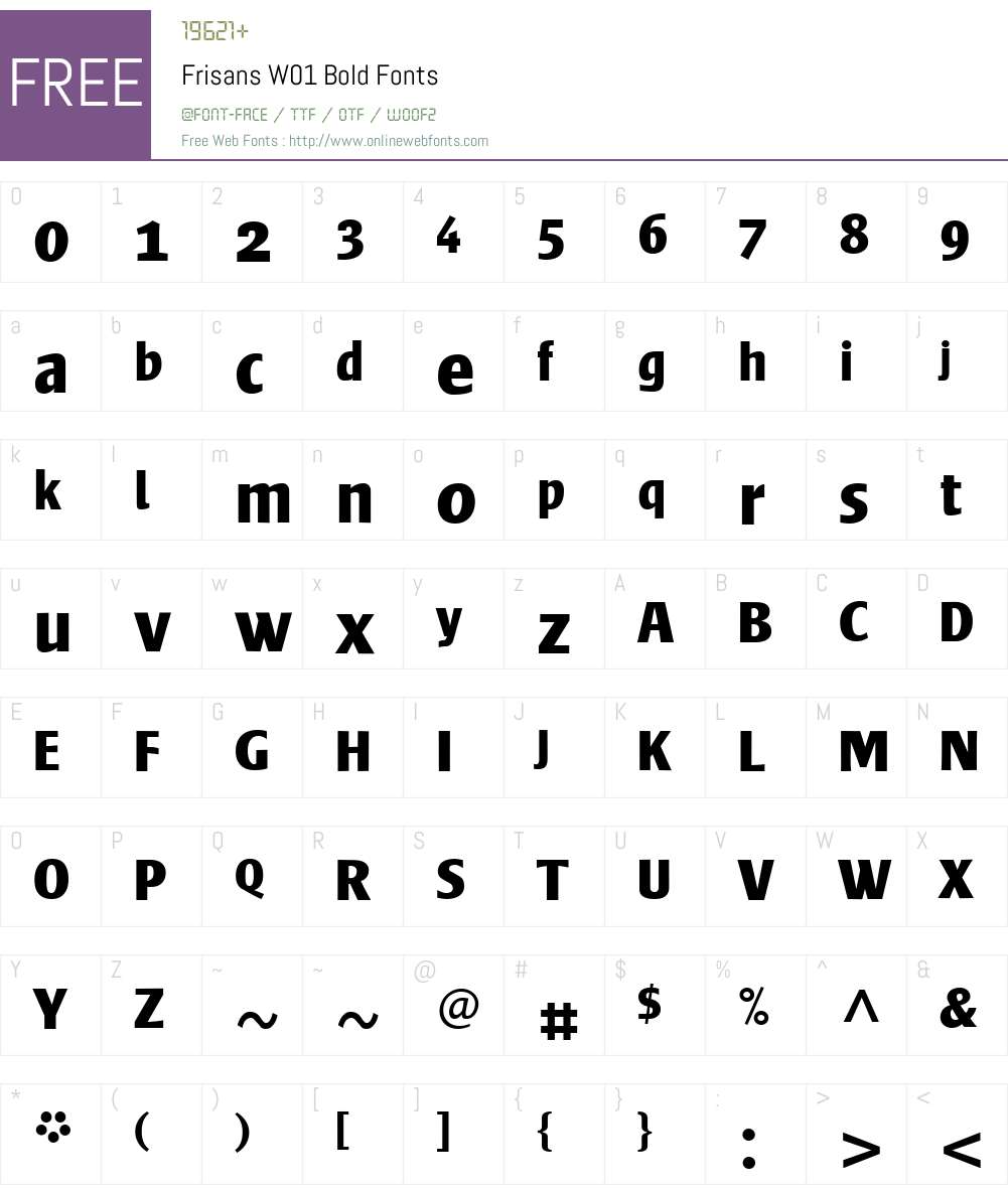 FrisansW01-Bold Font Screenshots