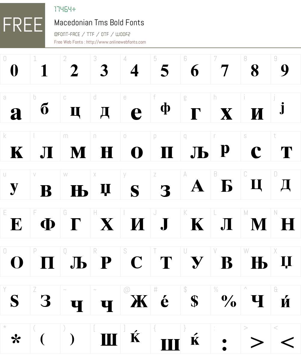 Macedonian Tms Font Screenshots