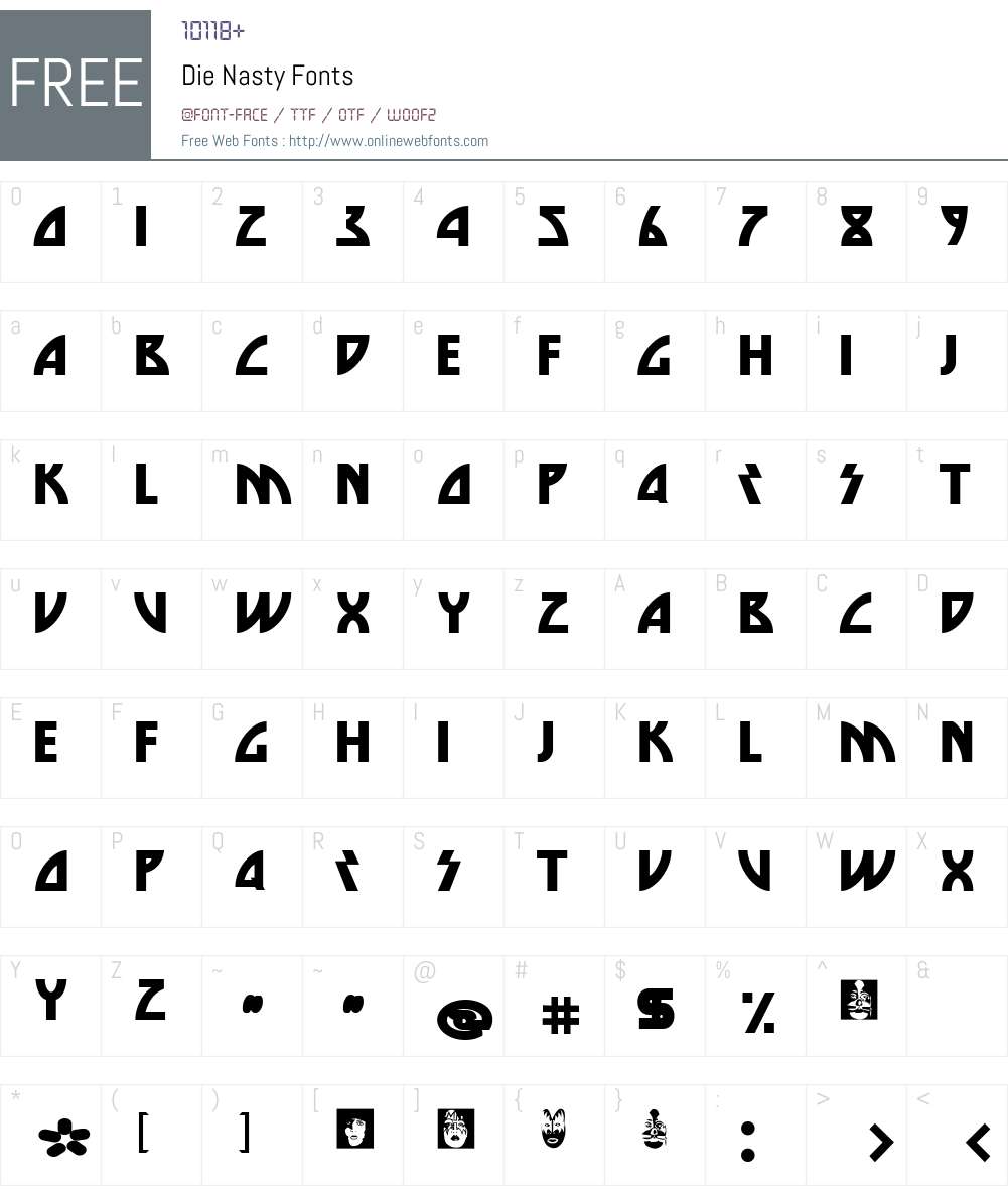 Die Nasty Font Screenshots