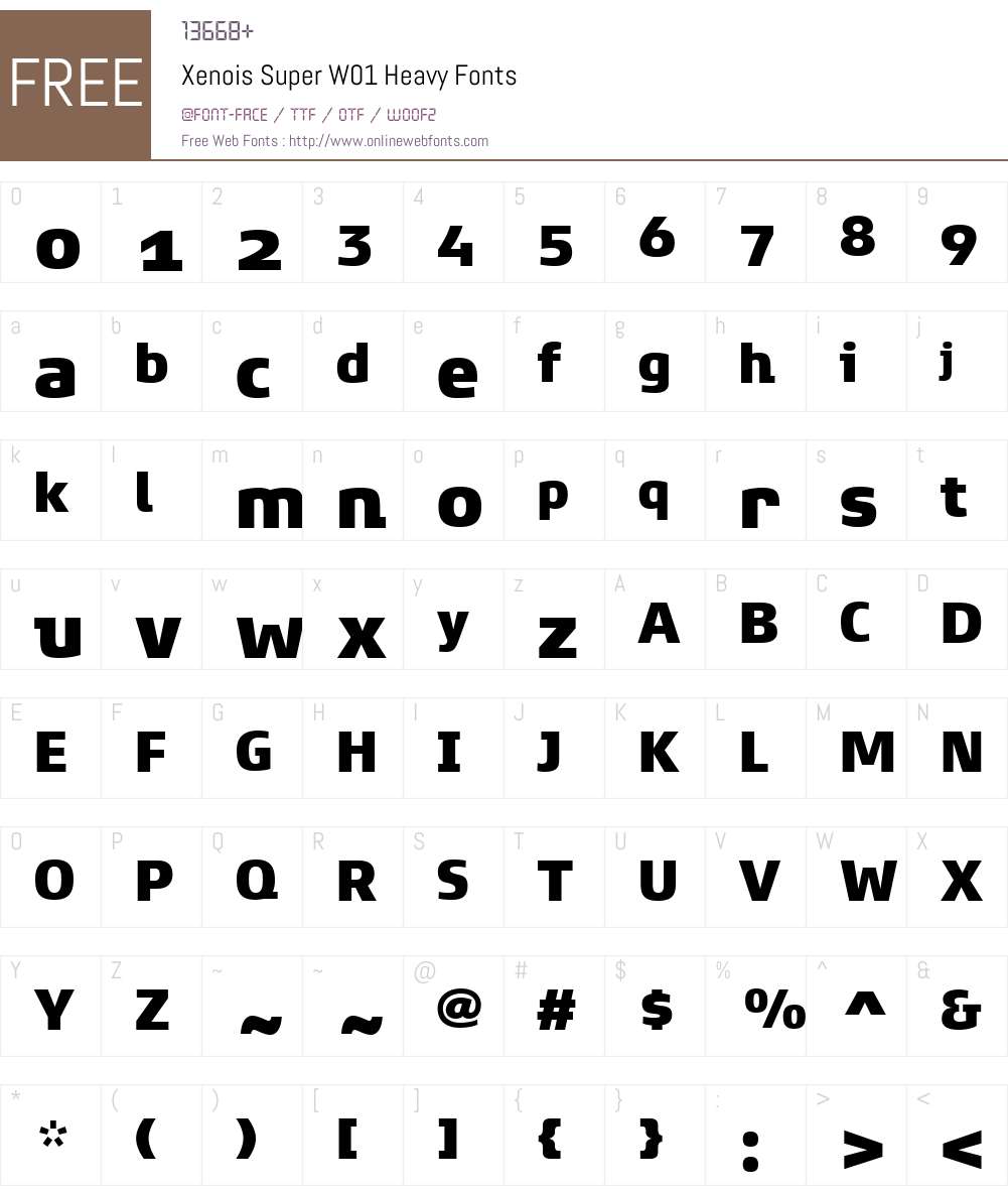 XenoisSuperW01-Heavy Font Screenshots