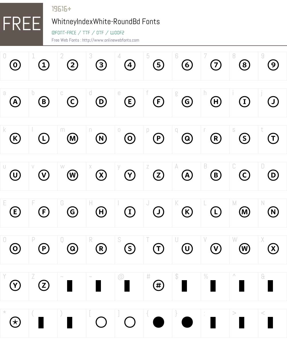 WhitneyIndexWhite Font Screenshots