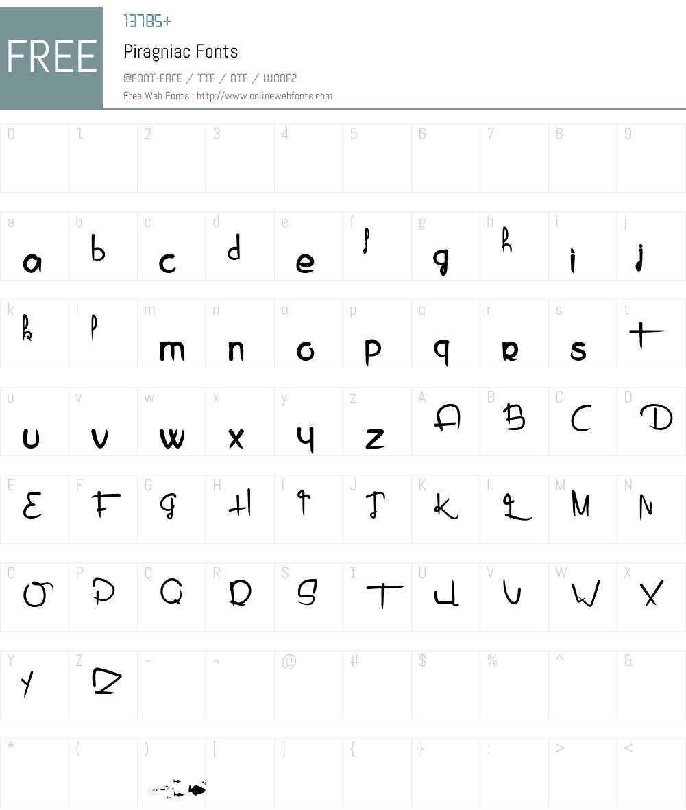 Piragniac Font Screenshots