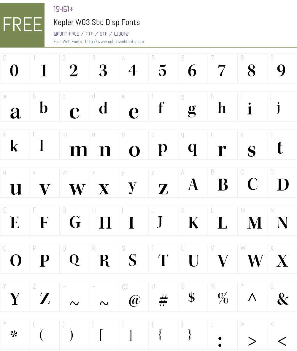 KeplerW03-SbdDisp Font Screenshots