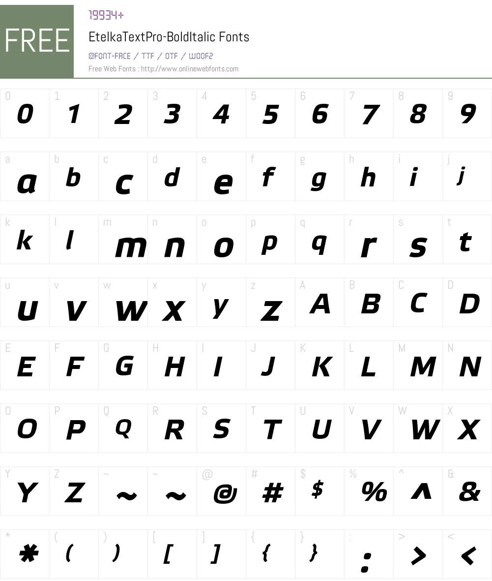 Etelka Text Pro Font Screenshots