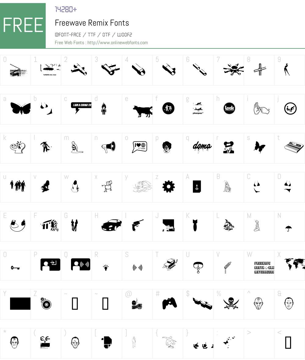 Freewave Remix Font Screenshots