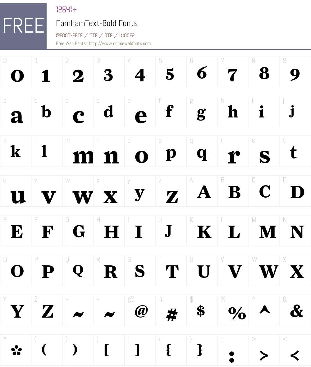 FarnhamText-Bold Font Screenshots