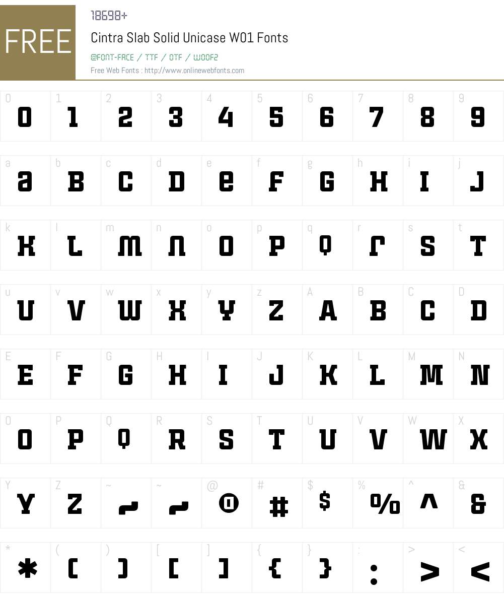 CintraSlabSolidUnicaseW01 Font Screenshots