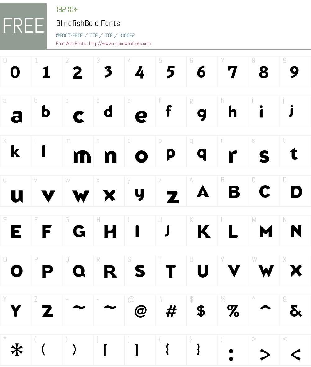 Blindfish Font Screenshots