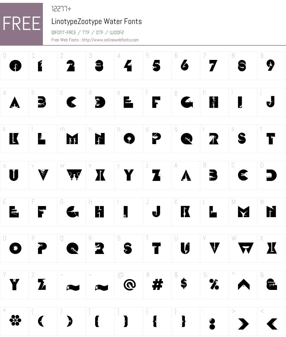 LTZootype Water Font Screenshots