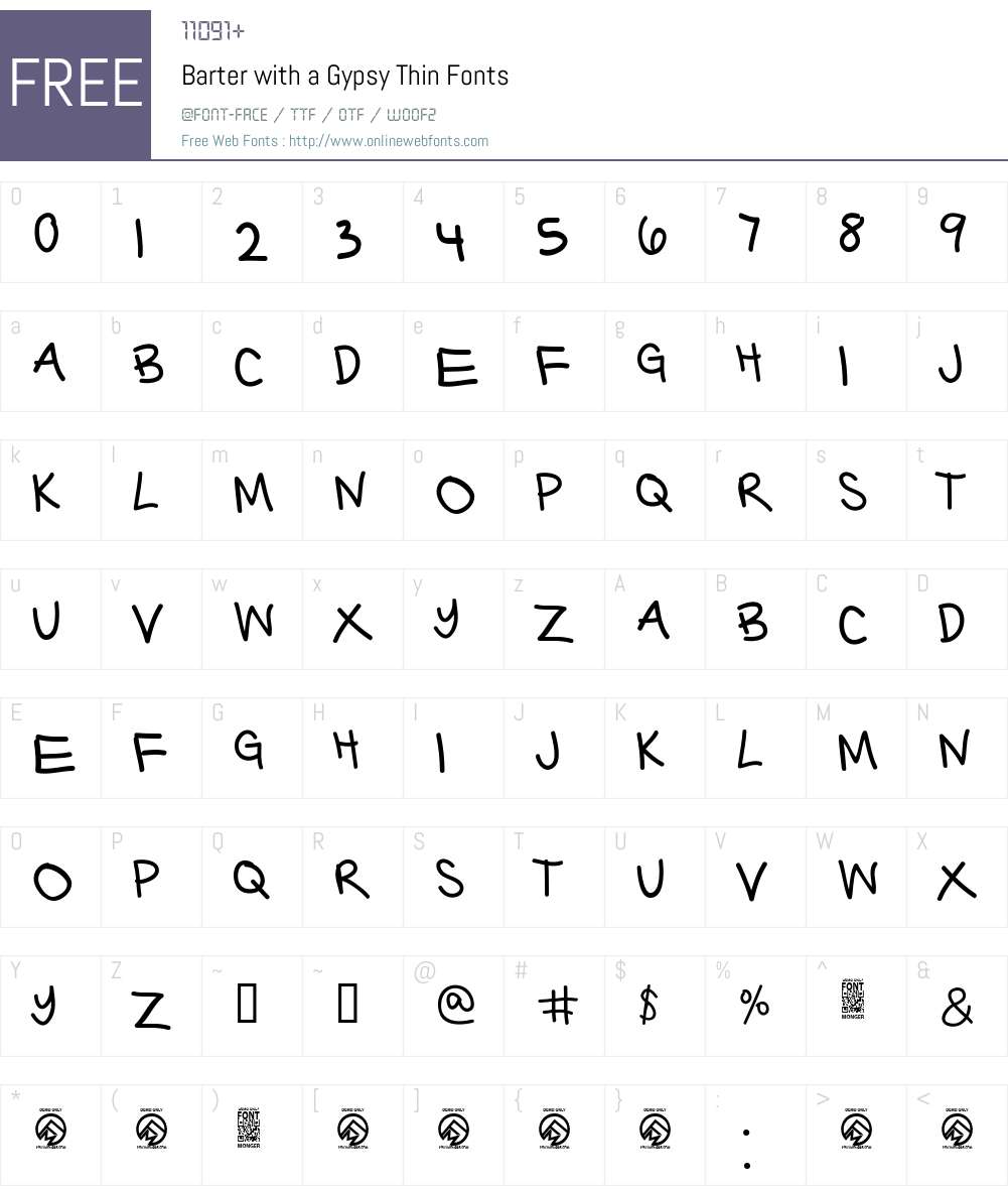 Barter with a Gypsy Thin Font Screenshots