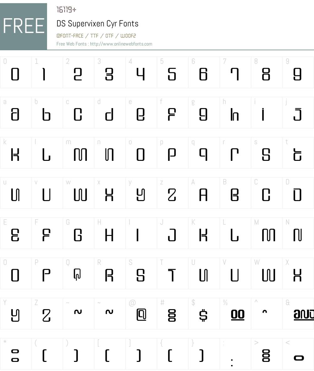 DS Supervixen Cyr Font Screenshots