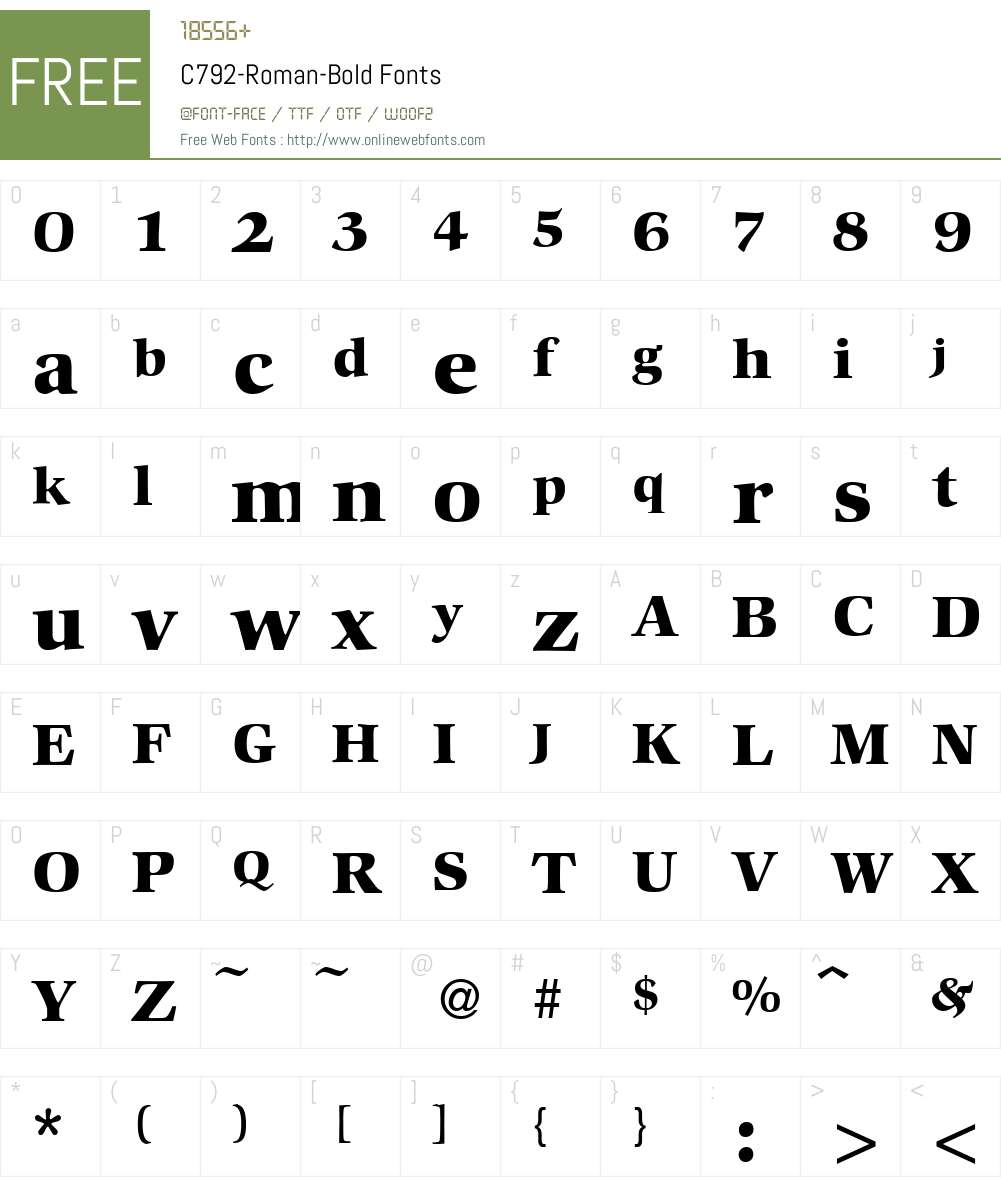 C792-Roman Font Screenshots