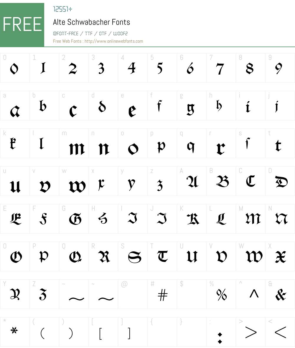 Alte Schwabacher BQ Font Screenshots