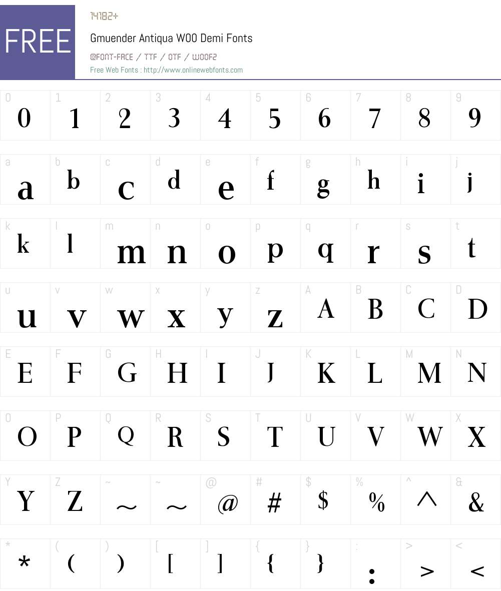 GmuenderAntiquaW00-Demi Font Screenshots