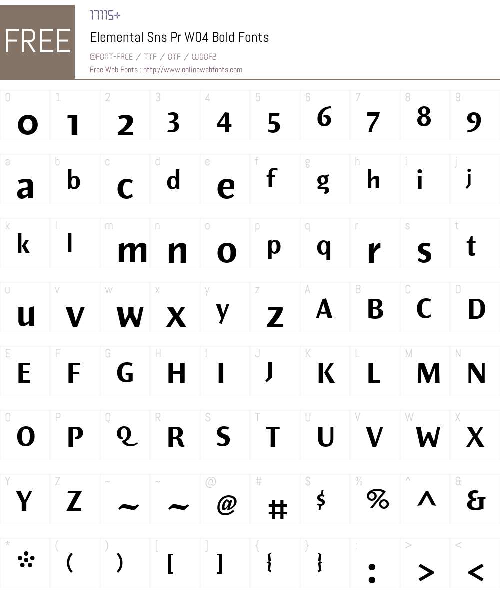 ElementalSnsPrW04-Bold Font Screenshots