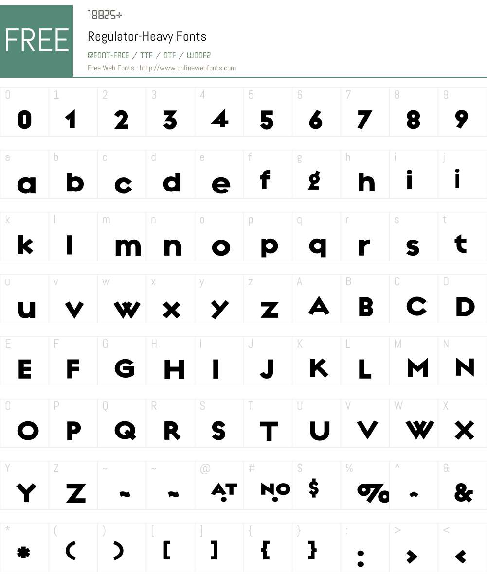Regulator Font Screenshots