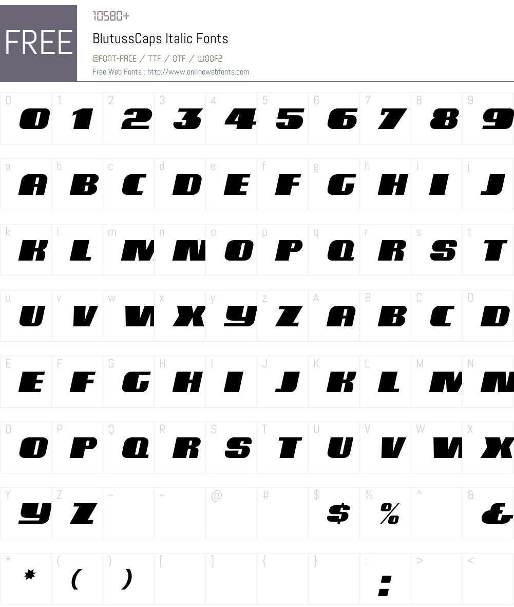 BlutussCaps Font Screenshots