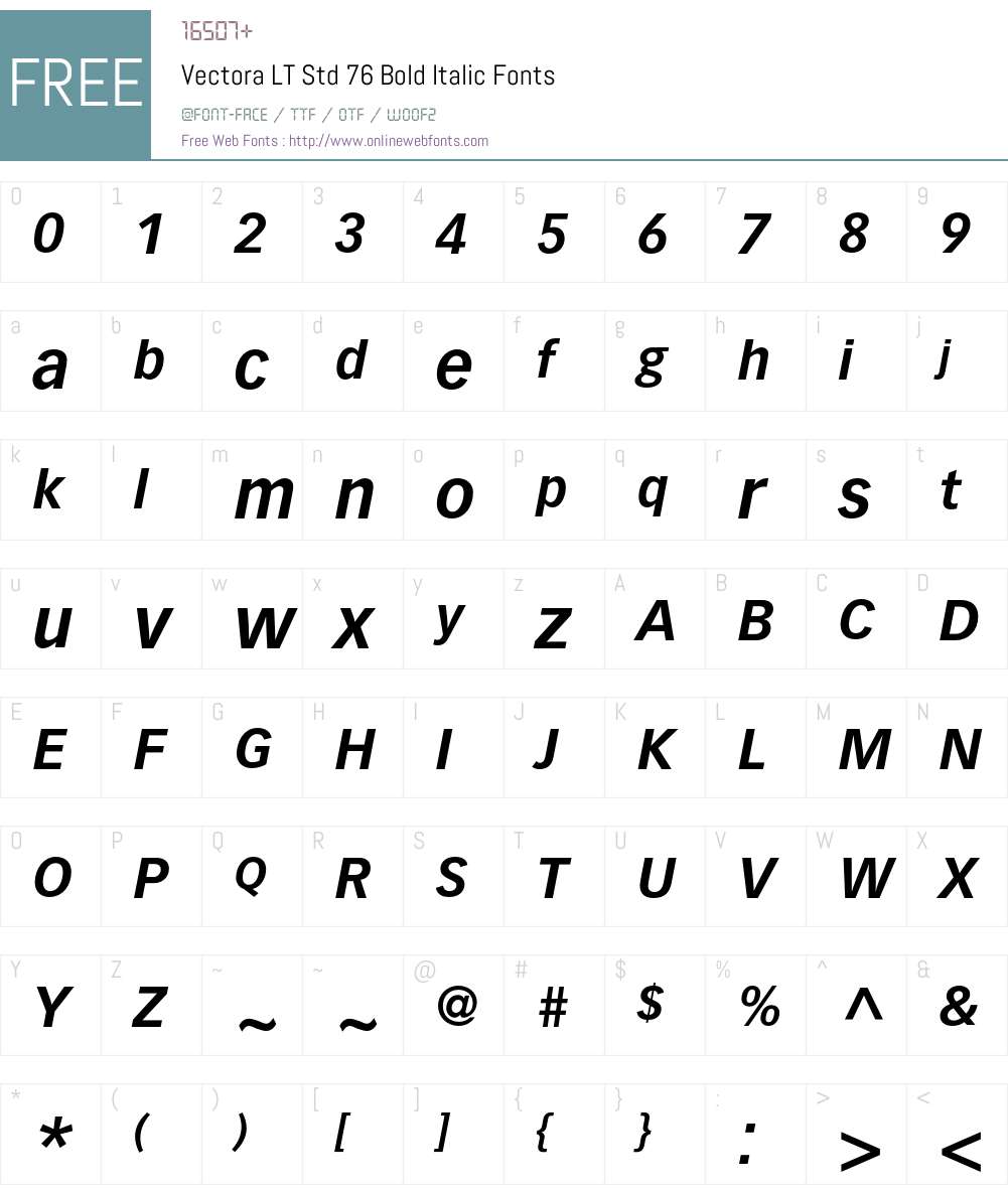 Vectora LT Std Font Screenshots