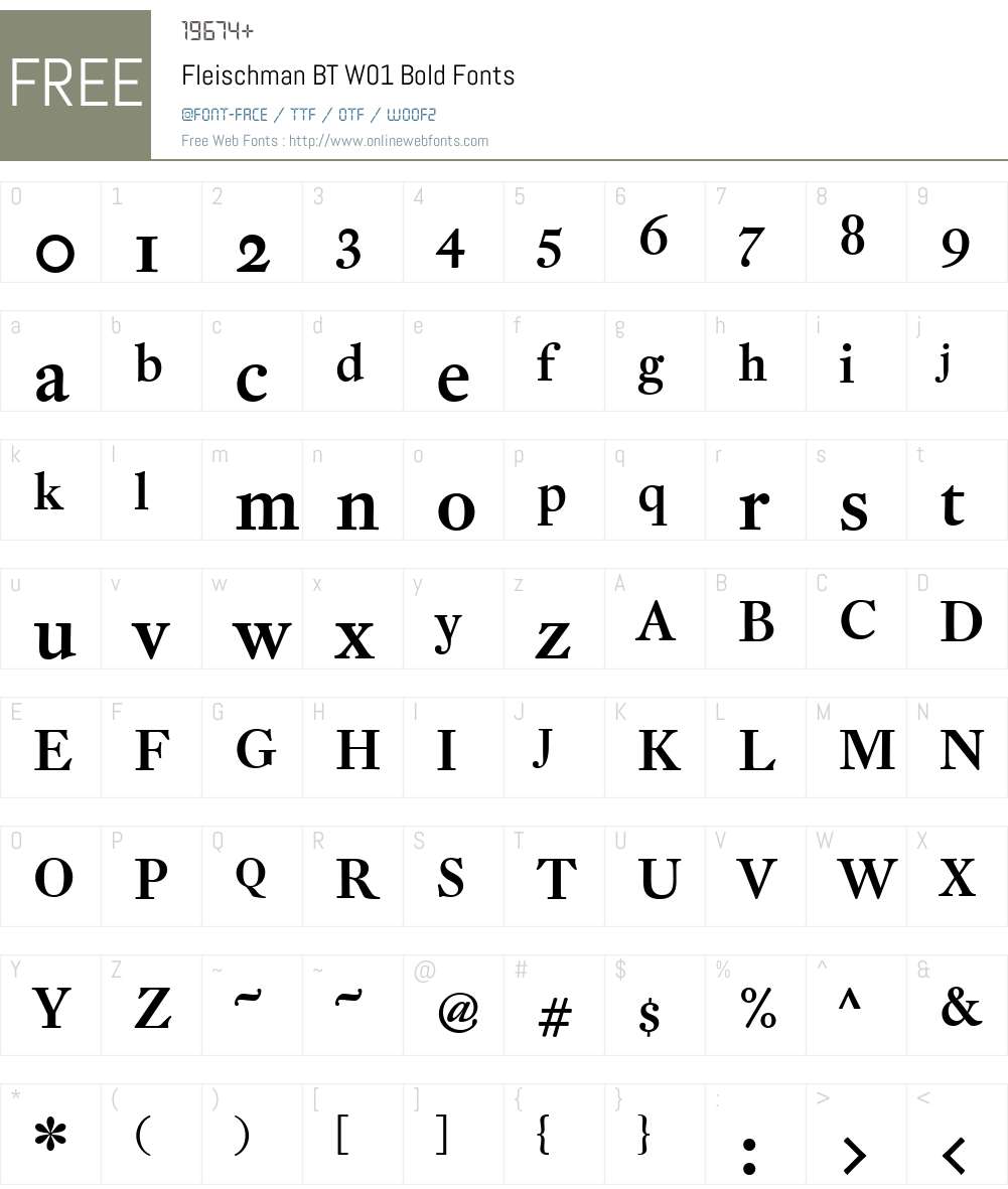 FleischmanBTW01-Bold Font Screenshots
