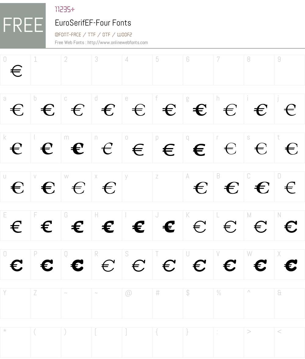 EuroSerifEF Font Screenshots