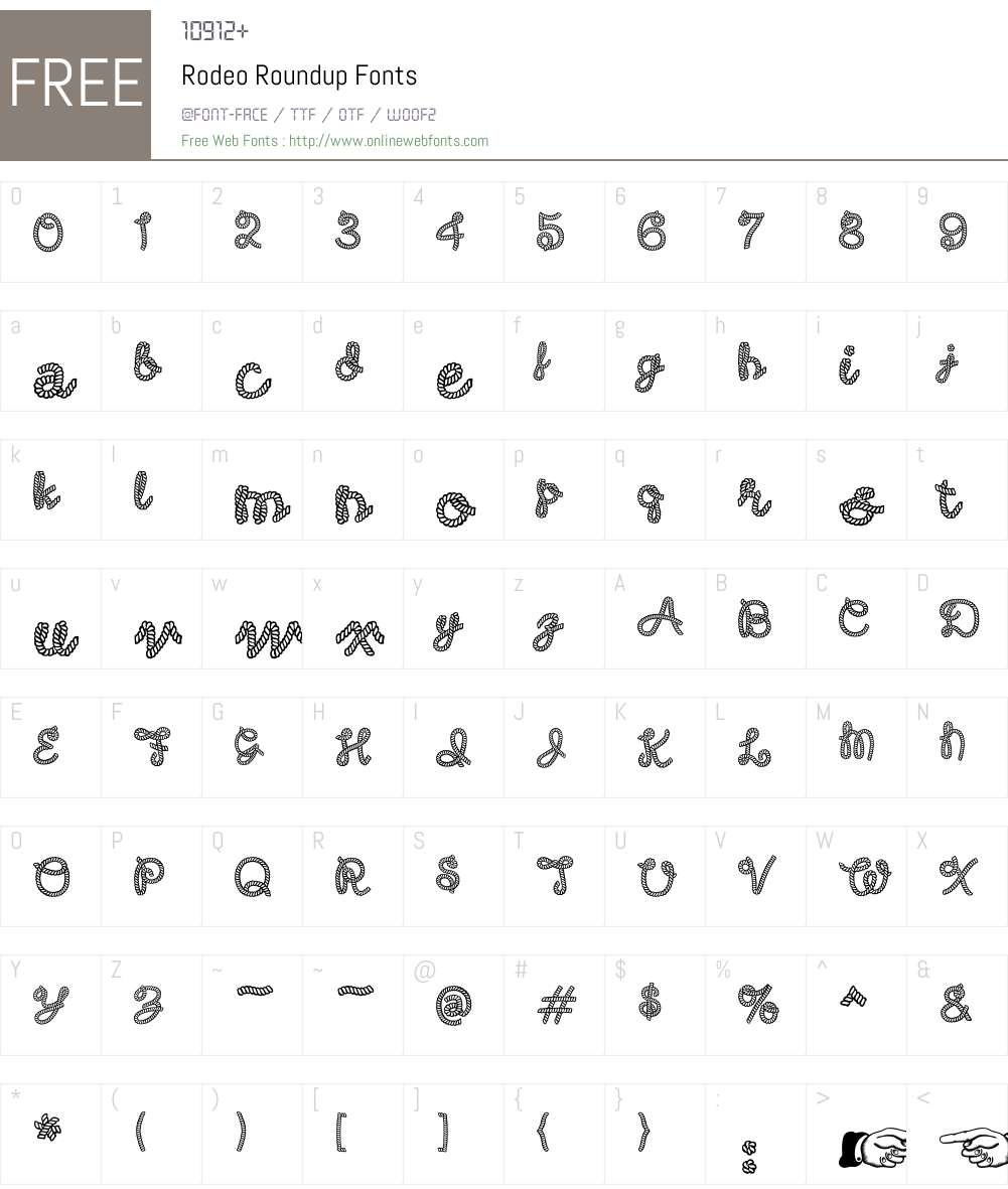 Rodeo Roundup Font Screenshots