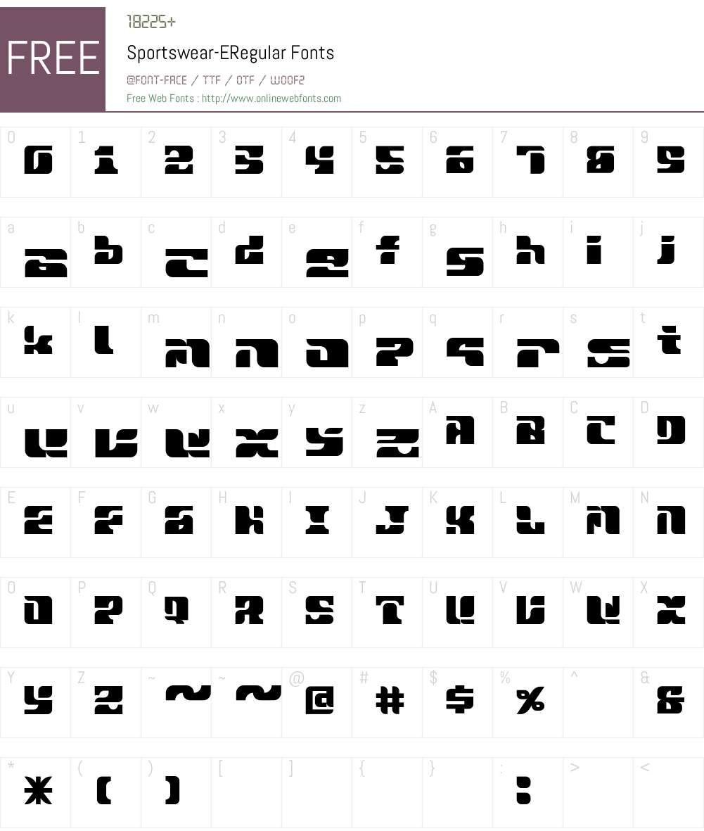Sportswear Font Screenshots